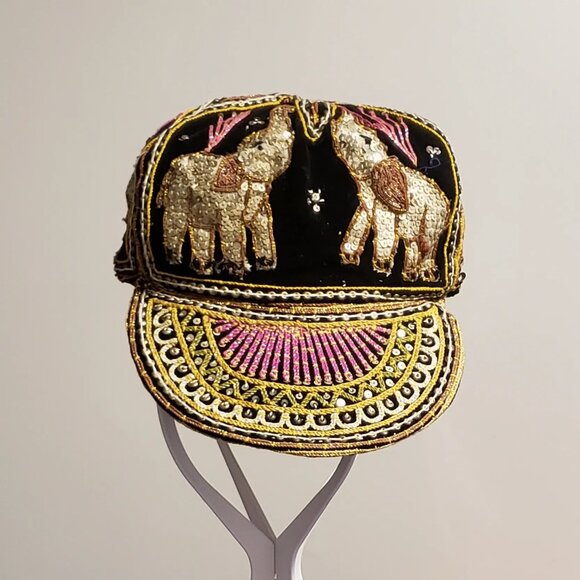 Elephant Sequin Soft Brim Baseball Cap - Picture 1 of 1